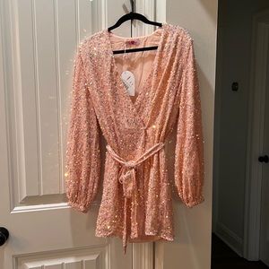 Buddy love Adeline Sequin Wrap Dress